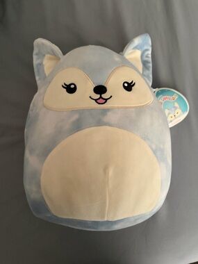 Squishmallows Blue and Cream Fox Plush